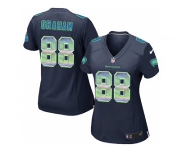 Women's Nike Seattle Seahawks #88 Jimmy Graham Limited Navy Blue Strobe NFL Jersey