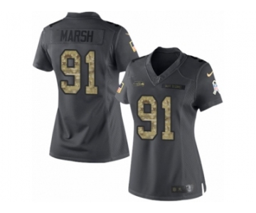 Women's Nike Seattle Seahawks #91 Cassius Marsh Limited Black 2016 Salute to Service NFL Jersey