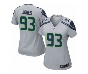 Women's Nike Seattle Seahawks #93 Nazair Jones Limited Grey Alternate NFL Jersey