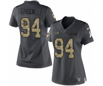 Women's Nike Seattle Seahawks #94 Rasheem Green Limited Black 2016 Salute to Service NFL Jersey