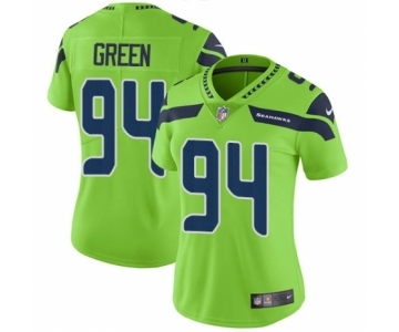 Women's Nike Seattle Seahawks #94 Rasheem Green Limited Green Rush Vapor Untouchable NFL Jersey