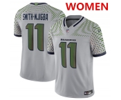 Women's Seattle Seahawks #11 jaxon smith-njigba grey 2025 f.u.s.e. “rivalries” vapor limited football stitched jersey Women's Seattle Seahawks #11 jaxon smith-njigba grey 2025 f.u.s.e. “rivalries” vapor limited football stitched jersey