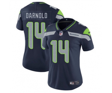 Women's Seattle Seahawks #14 Sam Darnold Navy 2025 Vapor Limited Football Stitched Jersey