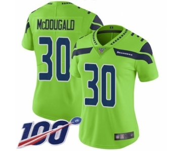Women's Seattle Seahawks #30 Bradley McDougald Limited Green Rush Vapor Untouchable 100th Season Football Jersey