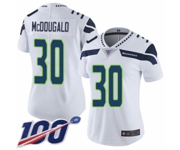 Women's Seattle Seahawks #30 Bradley McDougald White Vapor Untouchable Limited Player 100th Season Football Jersey