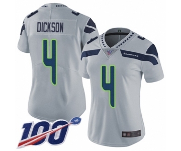Women's Seattle Seahawks #4 Michael Dickson Grey Alternate Vapor Untouchable Limited Player 100th Season Football Jersey