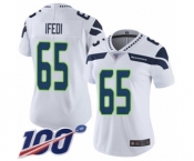 Women's Seattle Seahawks #65 Germain Ifedi White Vapor Untouchable Limited Player 100th Season Football Jersey