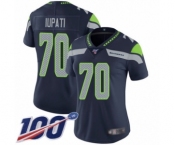 Women's Seattle Seahawks #70 Mike Iupati Navy Blue Team Color Vapor Untouchable Limited Player 100th Season Football Jersey