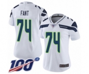 Women's Seattle Seahawks #74 George Fant White Vapor Untouchable Limited Player 100th Season Football Jersey