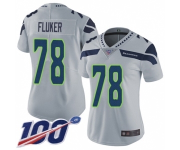 Women's Seattle Seahawks #78 D.J. Fluker Grey Alternate Vapor Untouchable Limited Player 100th Season Football Jersey