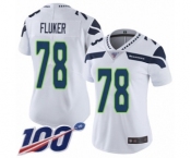 Women's Seattle Seahawks #78 D.J. Fluker White Vapor Untouchable Limited Player 100th Season Football Jersey