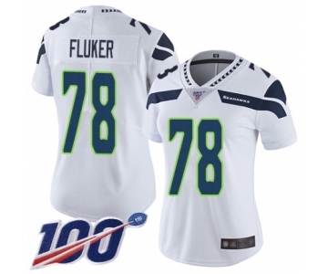 Women's Seattle Seahawks #78 D.J. Fluker White Vapor Untouchable Limited Player 100th Season Football Jersey