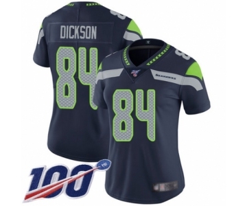 Women's Seattle Seahawks #84 Ed Dickson Navy Blue Team Color Vapor Untouchable Limited Player 100th Season Football Jersey