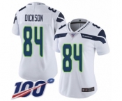 Women's Seattle Seahawks #84 Ed Dickson White Vapor Untouchable Limited Player 100th Season Football Jersey