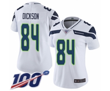 Women's Seattle Seahawks #84 Ed Dickson White Vapor Untouchable Limited Player 100th Season Football Jersey