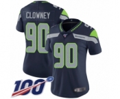 Women's Seattle Seahawks #90 Jadeveon Clowney Navy Blue Team Color Vapor Untouchable Limited Player 100th Season Football Jersey