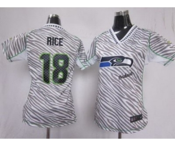 nike women nfl jerseys seattle seahawks #18 sidney rice [fem fan zebra]