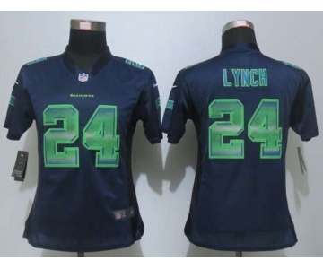 nike women nfl jerseys seattle seahawks #24 marshawn lynch blue[Strobe Limited]