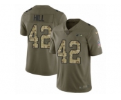 Youth Nike Seattle Seahawks #42 Delano Hill Limited Olive Camo 2017 Salute to Service NFL Jersey