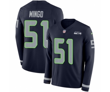 Youth Nike Seattle Seahawks #51 Barkevious Mingo Limited Navy Blue Therma Long Sleeve NFL Jersey