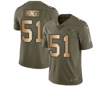 Youth Nike Seattle Seahawks #51 Barkevious Mingo Limited Olive Gold 2017 Salute to Service NFL Jersey