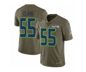 Youth Nike Seattle Seahawks #55 Frank Clark Limited Olive 2017 Salute to Service NFL Jersey