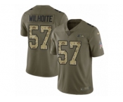 Youth Nike Seattle Seahawks #57 Michael Wilhoite Limited Olive Camo 2017 Salute to Service NFL Jersey