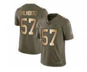Youth Nike Seattle Seahawks #57 Michael Wilhoite Limited Olive Gold 2017 Salute to Service NFL Jersey