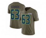 Youth Nike Seattle Seahawks #63 Mark Glowinski Limited Olive 2017 Salute to Service NFL Jersey