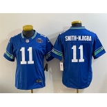 Youth Seattle Seahawks #11 Jaxon Smith-Njigba Royal 2025 F.U.S.E 50th Anniversary Patch Throwback Vapor Limited Stitched Football Jersey Youth Seattle Seahawks #11 Jaxon Smith-Njigba Royal 2025 F.U.S.E 50th Anniversary Patch Throwback Vapor Limited Stitched Football Jersey