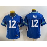 Youth Seattle Seahawks #12 Fan Royal 2024 F.U.S.E Throwback Vapor Limited Stitched Football Jersey Youth Seattle Seahawks #12 Fan Royal 2024 F.U.S.E Throwback Vapor Limited Stitched Football Jersey