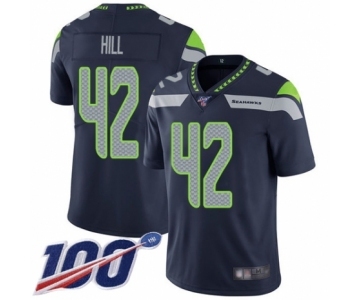 Youth Seattle Seahawks #42 Delano Hill Navy Blue Team Color Vapor Untouchable Limited Player 100th Season Football Jersey