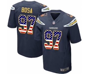 Men's Los Angeles Chargers #97 Joey Bosa Elite Navy Blue Home USA Flag Fashion Football Jersey