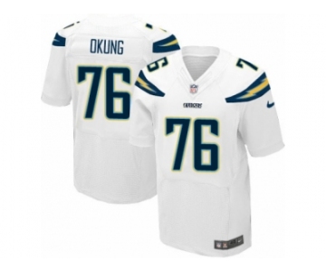 Men's Nike Los Angeles Chargers #76 Russell Okung Elite White NFL Jersey