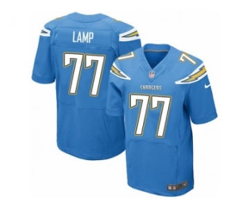 Men's Nike Los Angeles Chargers #77 Forrest Lamp Elite Electric Blue Alternate NFL Jersey