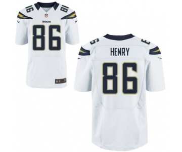 Men's Nike San Diego Chargers #86 Hunter Henry Elite White NFL Jersey