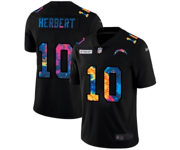Los Angeles Chargers #10 Justin Herbert Men's Nike Multi-Color Black 2020 NFL Crucial Catch Vapor Untouchable Limited Jersey