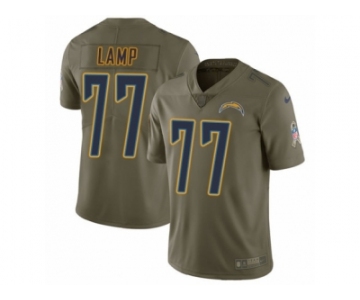 Men Nike Los Angeles Chargers #77 Forrest Lamp Limited Olive 2017 Salute to Service NFL Jersey