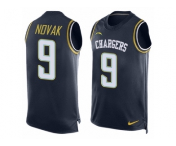 Men Nike Los Angeles Chargers #9 Nick Novak Limited Navy Blue Player Name & Number Tank Top NFL Jersey