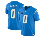 Men's Los Angeles Chargers #0 Daiyan Henley Blue 2025 F.U.S.E With 1-Star C Patch Vapor Limited Stitched Football Jersey