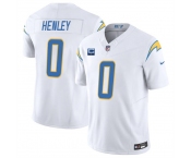 Men's Los Angeles Chargers #0 Daiyan Henley White 2025 F.U.S.E With 1-Star C Patch Vapor Limited Stitched Football Jersey