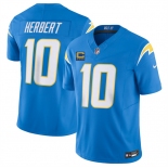 Men's Los Angeles Chargers #10 Justin Herbert Blue 2025 F.U.S.E With 4-Star C Patch Vapor Limited Stitched Football Jersey