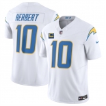 Men's Los Angeles Chargers #10 Justin Herbert White 2025 F.U.S.E With 4-Star C Patch Vapor Limited Stitched Football Jersey Men's Los Angeles Chargers #10 Justin Herbert White 2025 F.U.S.E With 4-Star C Patch Vapor Limited Stitched Football Jersey