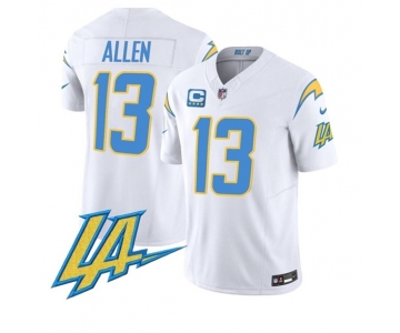 Men's Los Angeles Chargers #13 Keenan Allen White F.U.S.E With LA & 4-Star C Patch Vapor Limited Football Stitched Jersey