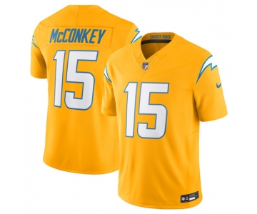 Men's Los Angeles Chargers #15 Ladd McConkey Gold 2025 F.U.S.E. AlternateVapor Limited Football Stitched Jersey
