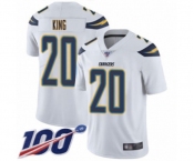 Men's Los Angeles Chargers #20 Desmond King White Vapor Untouchable Limited Player 100th Season Football Jersey