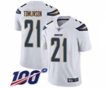 Men's Los Angeles Chargers #21 LaDainian Tomlinson White Vapor Untouchable Limited Player 100th Season Football Jersey