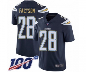 Men's Los Angeles Chargers #28 Brandon Facyson Navy Blue Team Color Vapor Untouchable Limited Player 100th Season Football Jersey