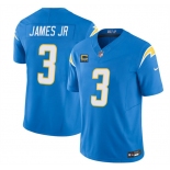 Men's Los Angeles Chargers #3 Derwin James JR Blue 2025 F.U.S.E With 4-Star C Patch Vapor Limited Stitched Football Jersey