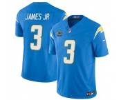 Men's Los Angeles Chargers #3 Derwin James JR Blue 2025 F.U.S.E With 4-Star C Patch Vapor Limited Stitched Football Jersey